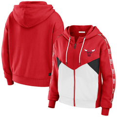 NBA Chicago Bulls WEAR by Erin Andrews Women's Color-Block Full-Zip Hoodie