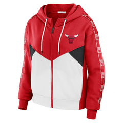 NBA Chicago Bulls WEAR by Erin Andrews Women's Color-Block Full-Zip Hoodie