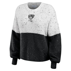 NBA Brooklyn Nets WEAR by Erin Andrews Women's Color-Block Pullover Sweater