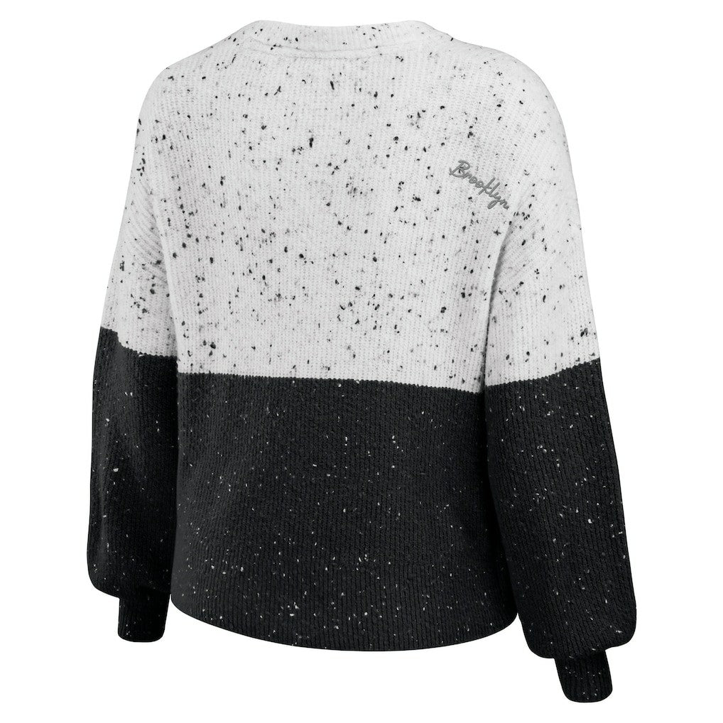 NBA Brooklyn Nets WEAR by Erin Andrews Women's Color-Block Pullover Sweater