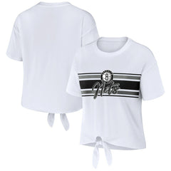 NBA Brooklyn Nets WEAR by Erin Andrews Women's Tie-Front T-Shirt