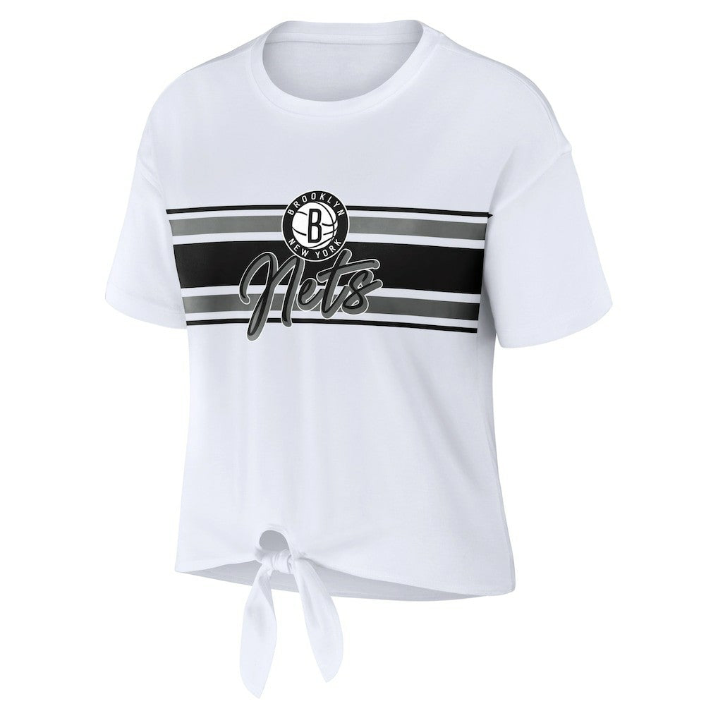 NBA Brooklyn Nets WEAR by Erin Andrews Women's Tie-Front T-Shirt