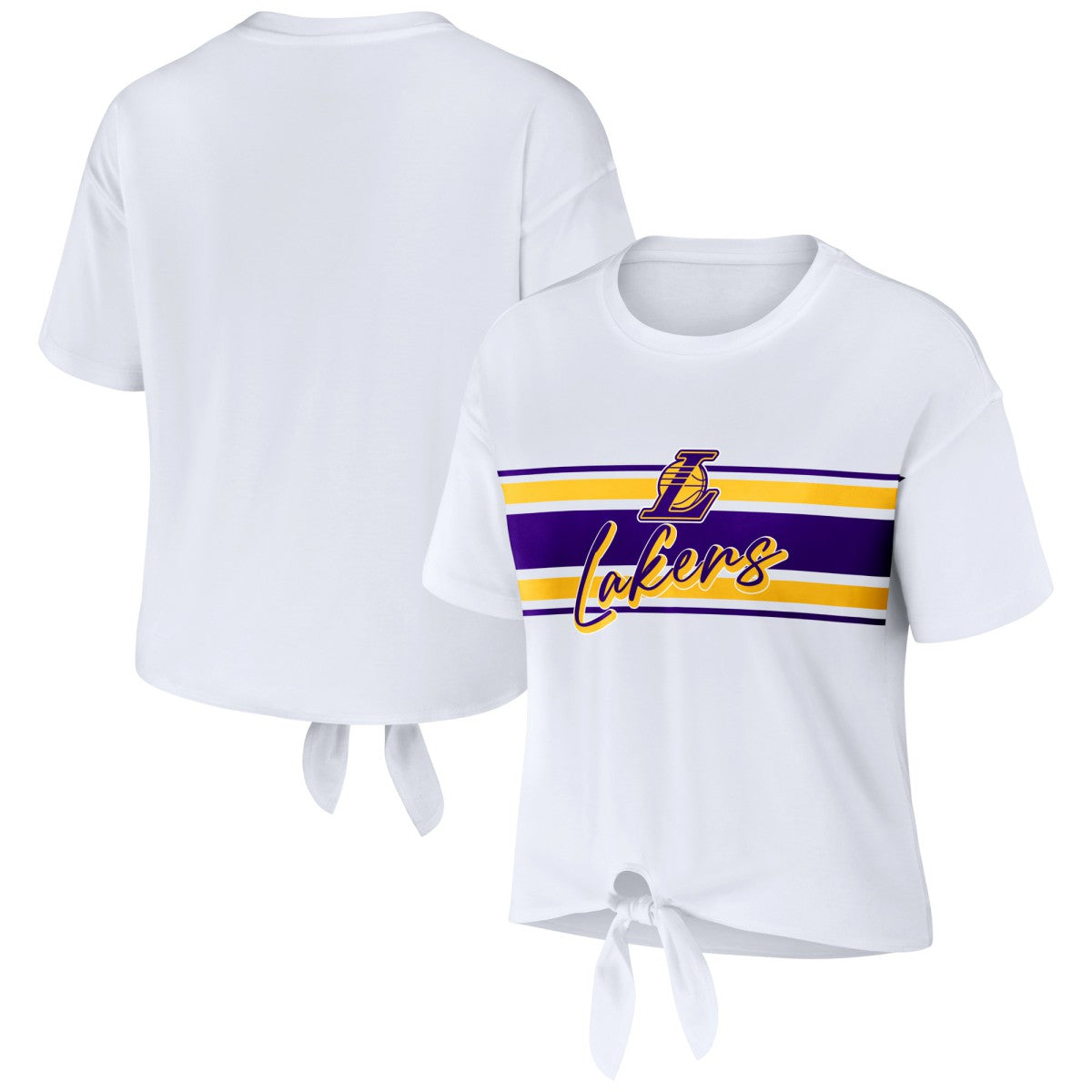 NBA Los Angeles Lakers WEAR by Erin Andrews Women's Tie-Front T-Shirt