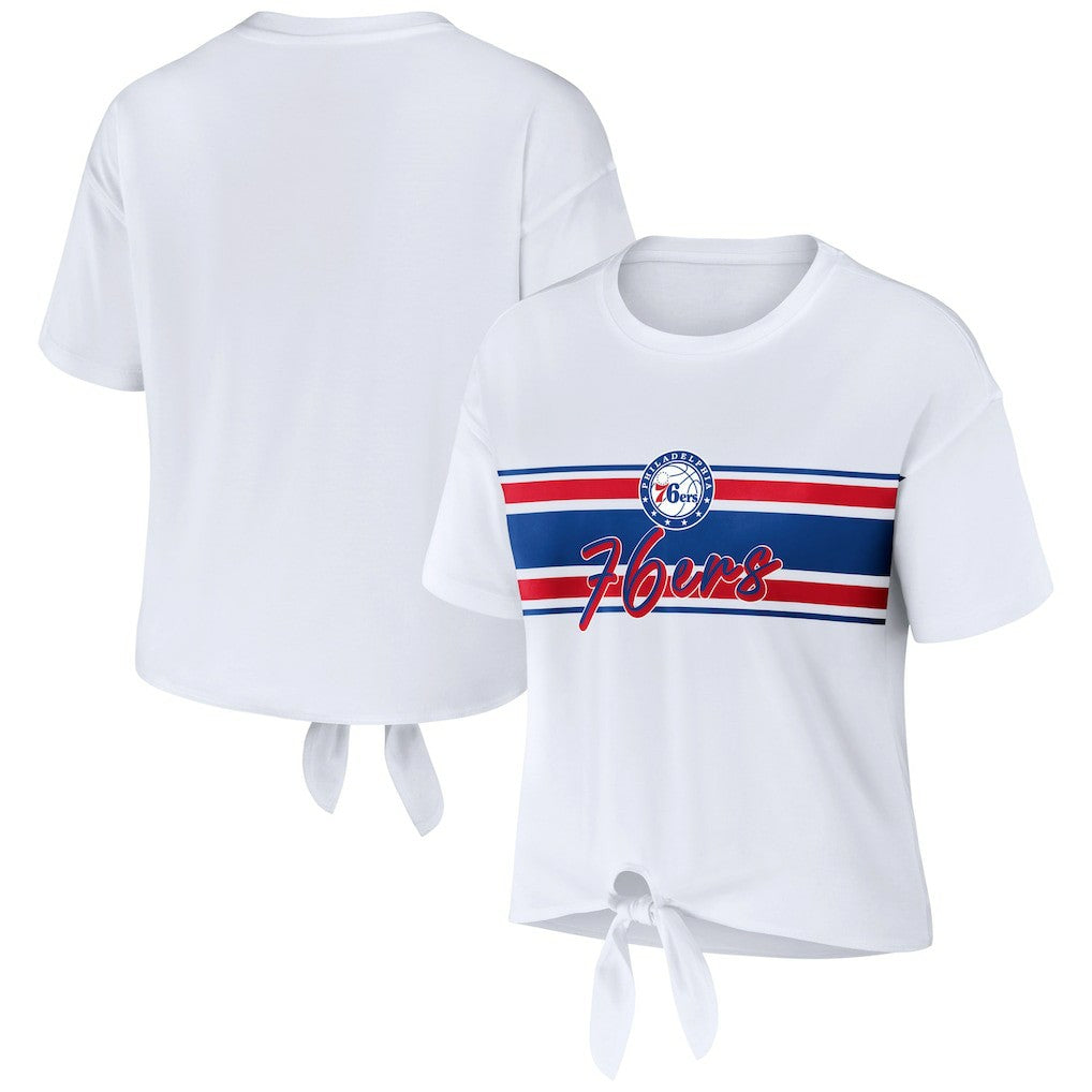 NBA Philadelphia 76ers WEAR by Erin Andrews Women's Tie-Front T-Shirt
