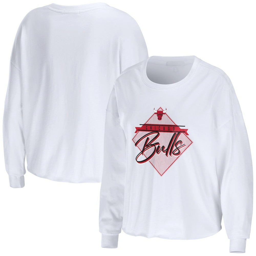 NBA Chicago Bulls WEAR by Erin Andrews Women's Cropped Long Sleeve T-Shirt sale