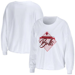 NBA Chicago Bulls WEAR by Erin Andrews Women's Cropped Long Sleeve T-Shirt sale