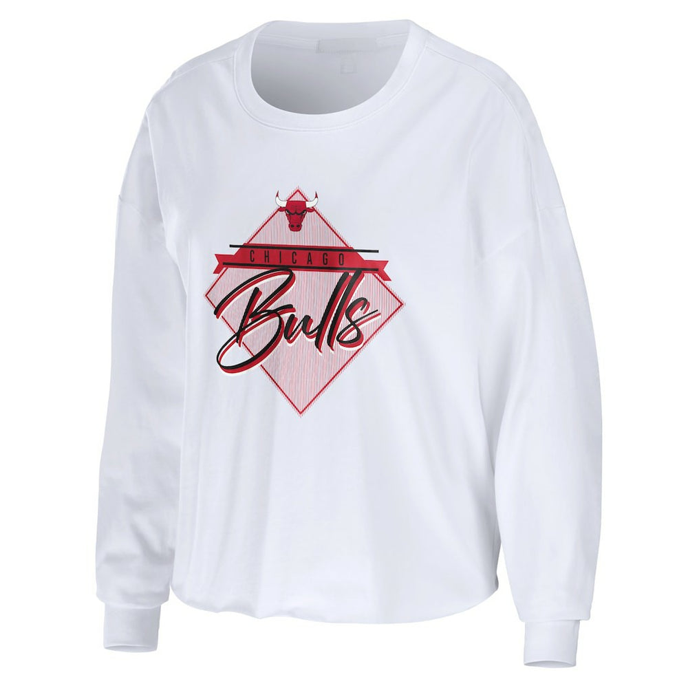 NBA Chicago Bulls WEAR by Erin Andrews Women's Cropped Long Sleeve T-Shirt sale
