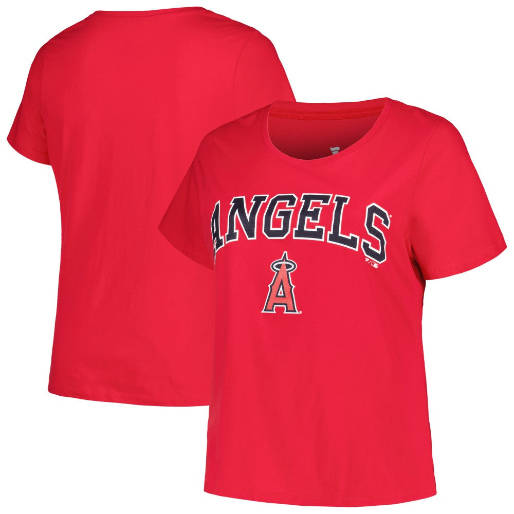 MLB Los Angeles Angels Profile Women's Plus Size Arch Logo T-Shirt