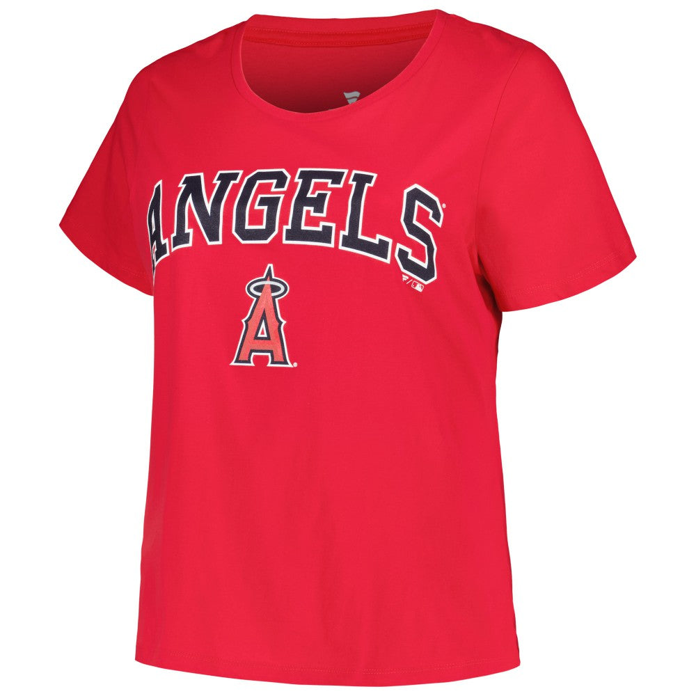 MLB Los Angeles Angels Profile Women's Plus Size Arch Logo T-Shirt