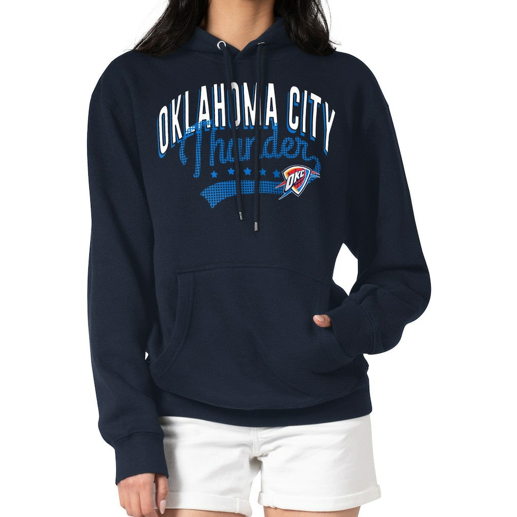 NBA Oklahoma City Thunder G-III 4Her by Carl Banks Women's Filigree Logo Pullover Hoodie - Navy outlet