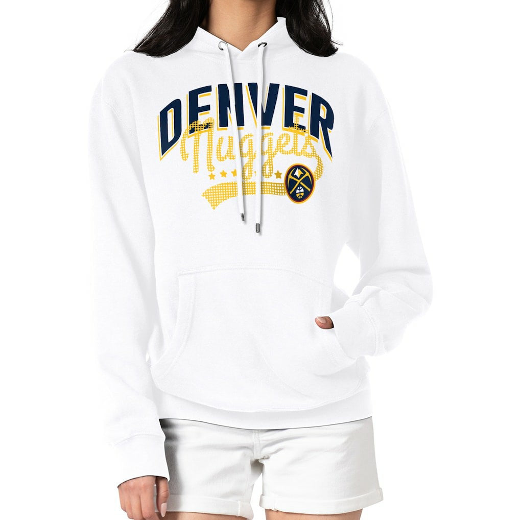 NBA Denver Nuggets G-III 4Her by Carl Banks Women's Filigree Logo Pullover Hoodie - White outlet