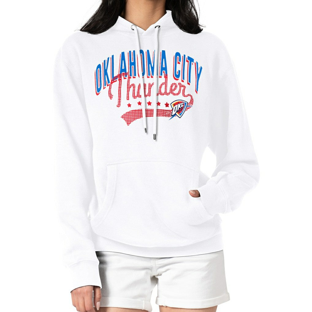 NBA Oklahoma City Thunder G-III 4Her by Carl Banks Women's Filigree Logo Pullover Hoodie - White for sale