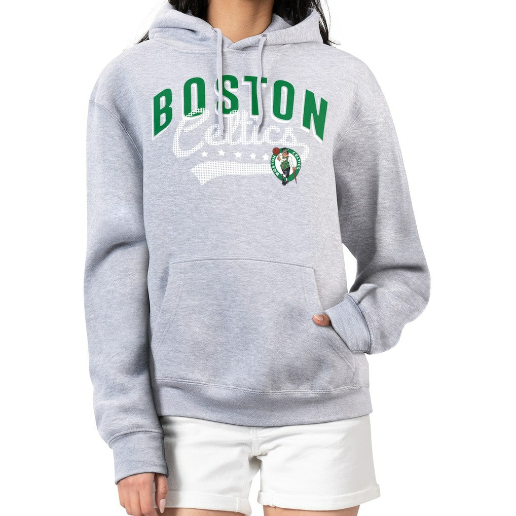 NBA Boston Celtics G-III 4Her by Carl Banks Women's Filigree Logo Pullover Hoodie - Heather Gray cheap