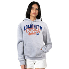 NHL  Edmonton Oilers G-III 4Her by Carl Banks Women's Filigree Logo Pullover Hoodie – Gray