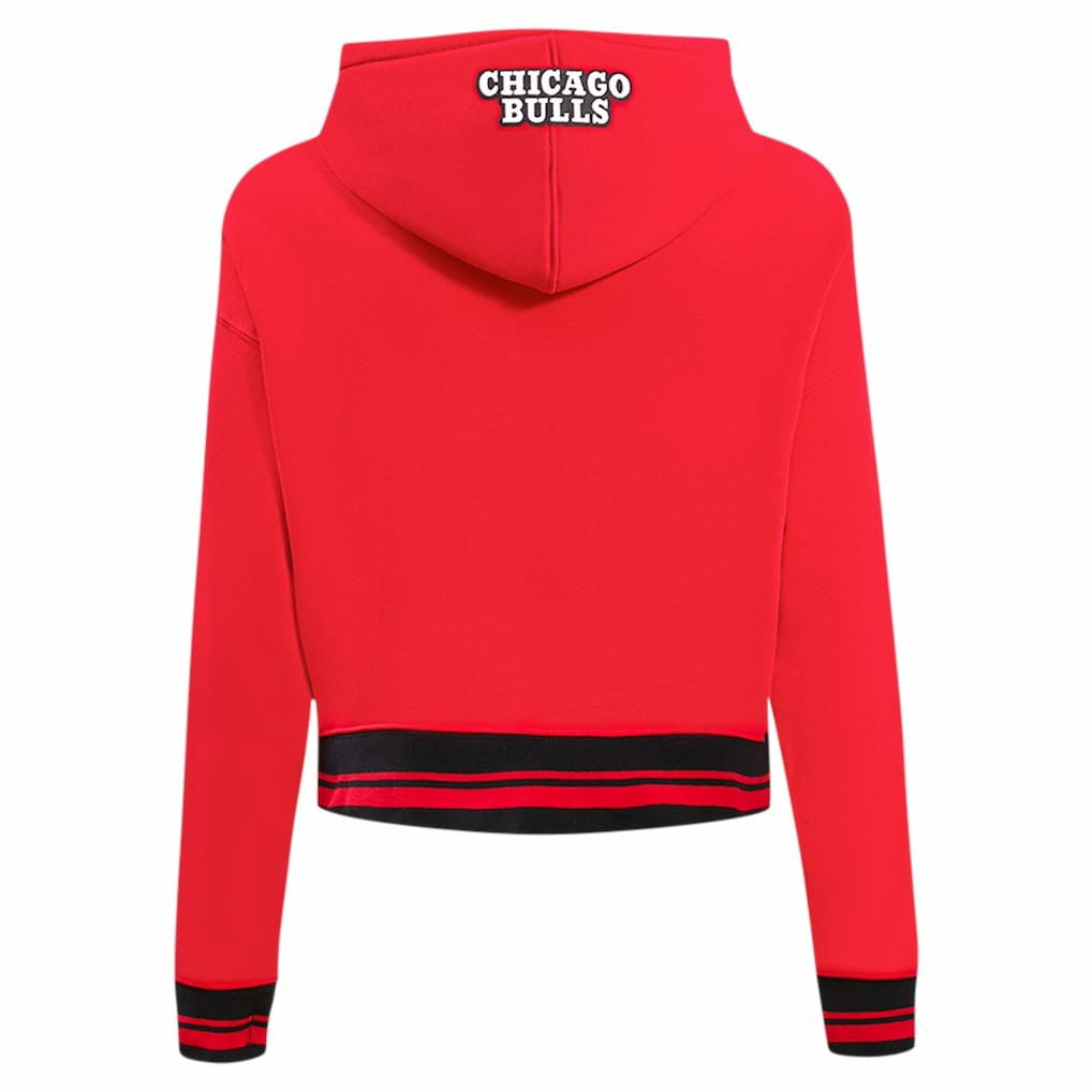 NBA Chicago Bulls Pro Standard Women's Script Tail Cropped Pullover Hoodie