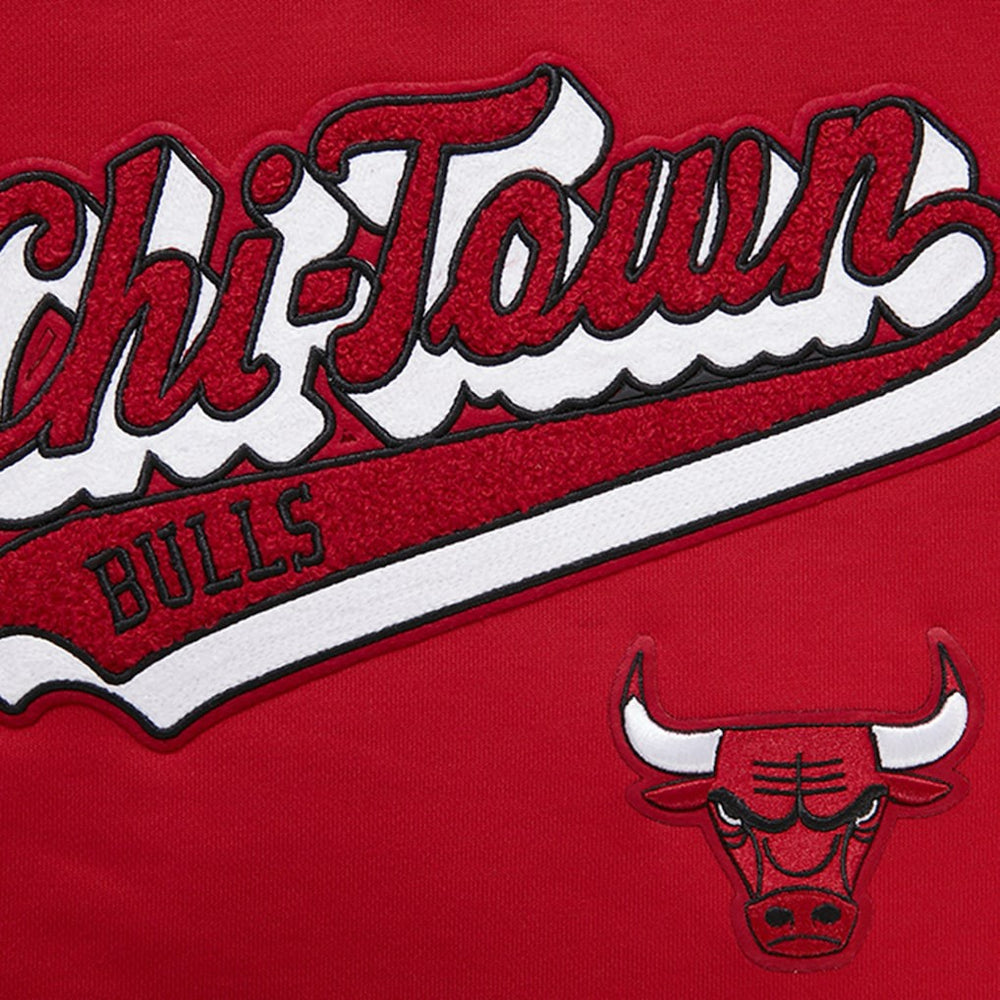 NBA Chicago Bulls Pro Standard Women's Script Tail Cropped Pullover Hoodie