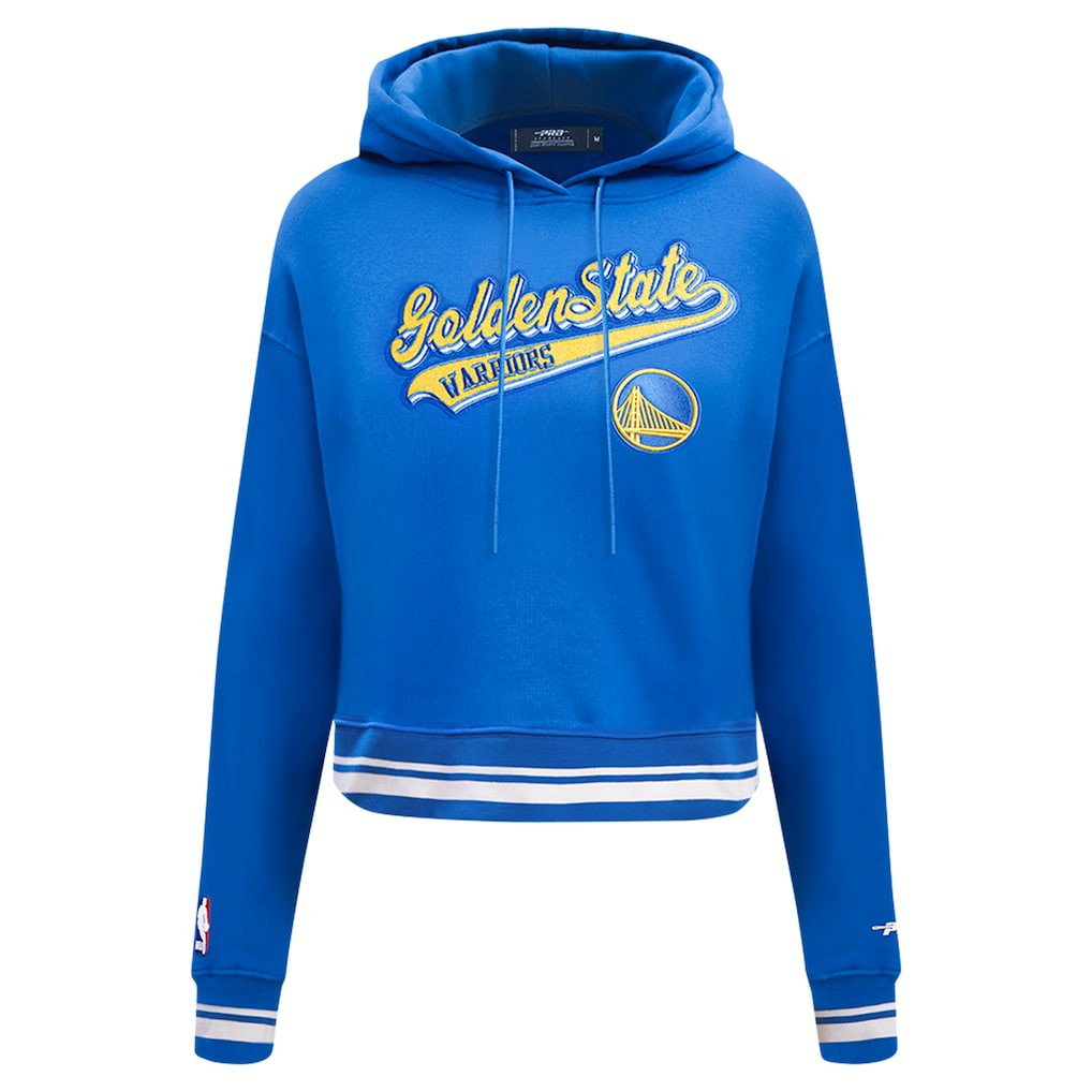 NBA Golden State Warriors Pro Standard Women's Script Tail Cropped Pullover Hoodie sale