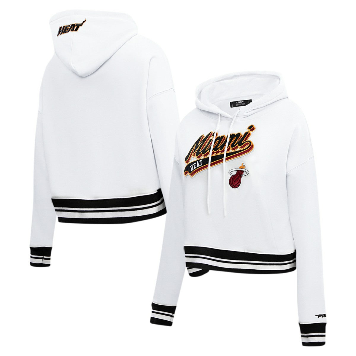NBA Miami Heat Pro Standard Women's Script Tail Cropped Pullover Hoodie