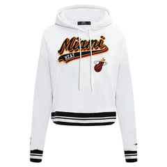 NBA Miami Heat Pro Standard Women's Script Tail Cropped Pullover Hoodie