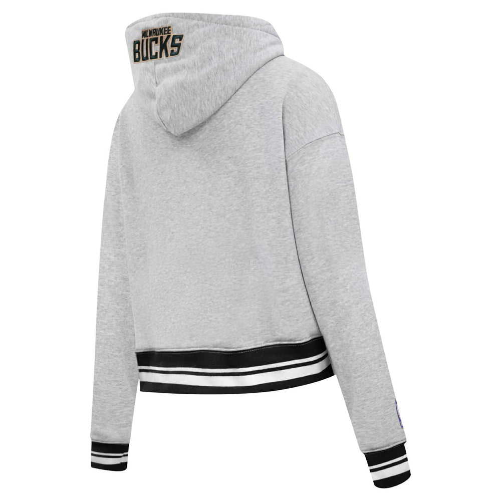 NBA Milwaukee Bucks Pro Standard Women's Script Tail Cropped Pullover Hoodie