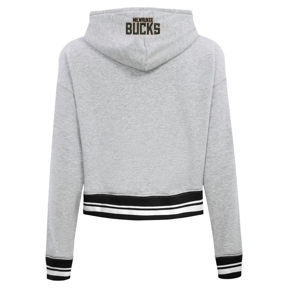 NBA Milwaukee Bucks Pro Standard Women's Script Tail Cropped Pullover Hoodie