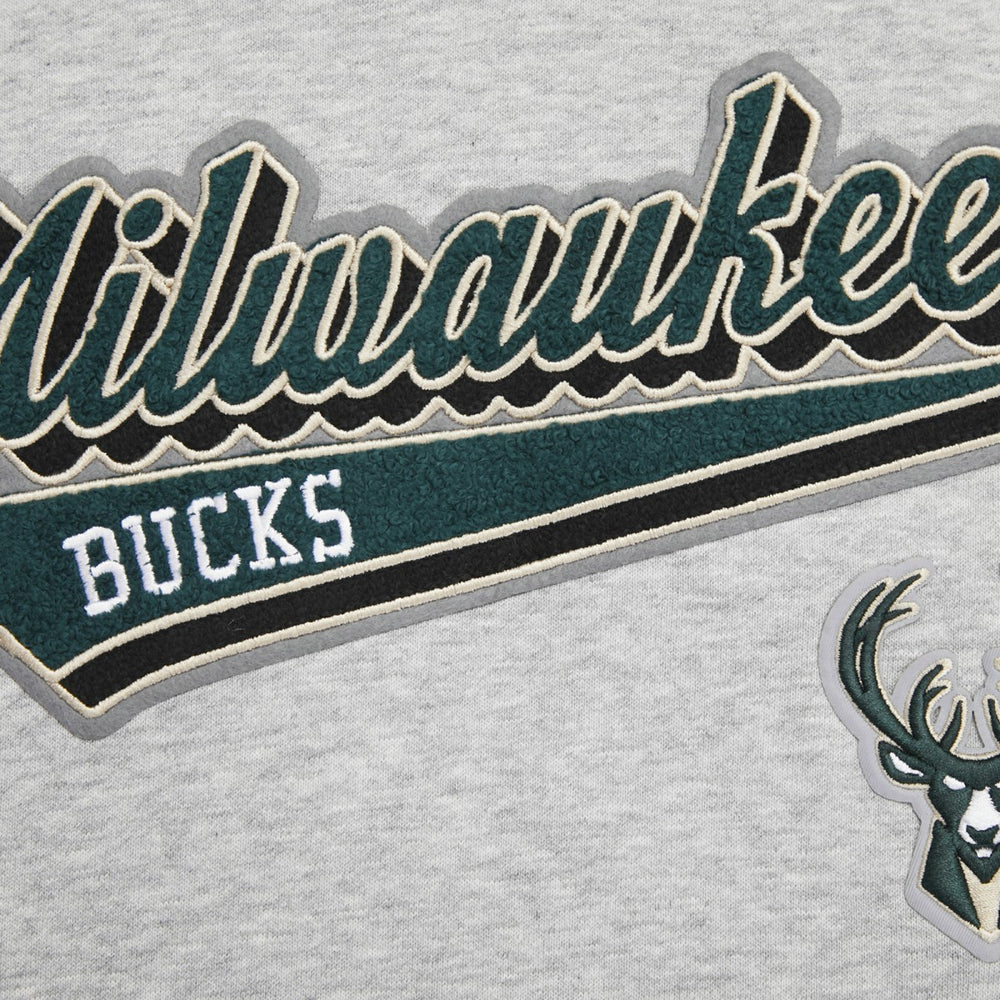 NBA Milwaukee Bucks Pro Standard Women's Script Tail Cropped Pullover Hoodie