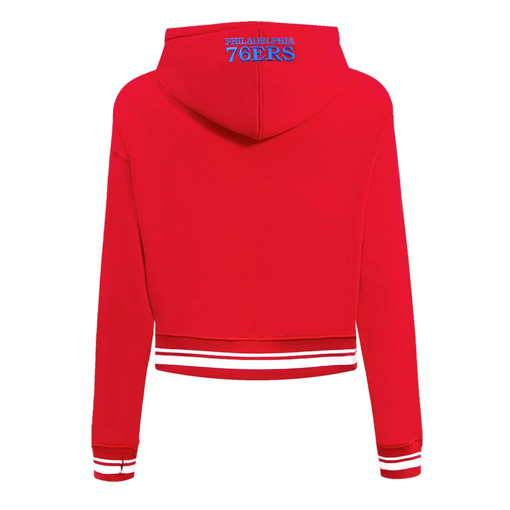 NBA Philadelphia 76ers Pro Standard Women's Script Tail Cropped Pullover Hoodie