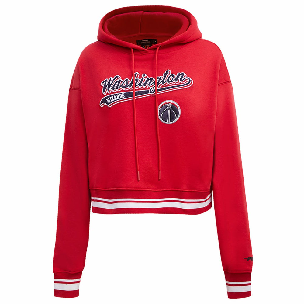 NBA Washington Wizards Pro Standard Women's Script Tail Cropped Pullover Hoodie
