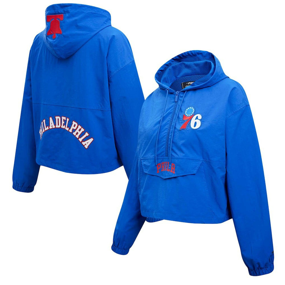 NBA Philadelphia 76ers Pro Standard Classic Wind Woven Cropped Half-Zip Jacket
