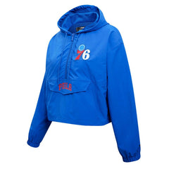NBA Philadelphia 76ers Pro Standard Classic Wind Woven Cropped Half-Zip Jacket