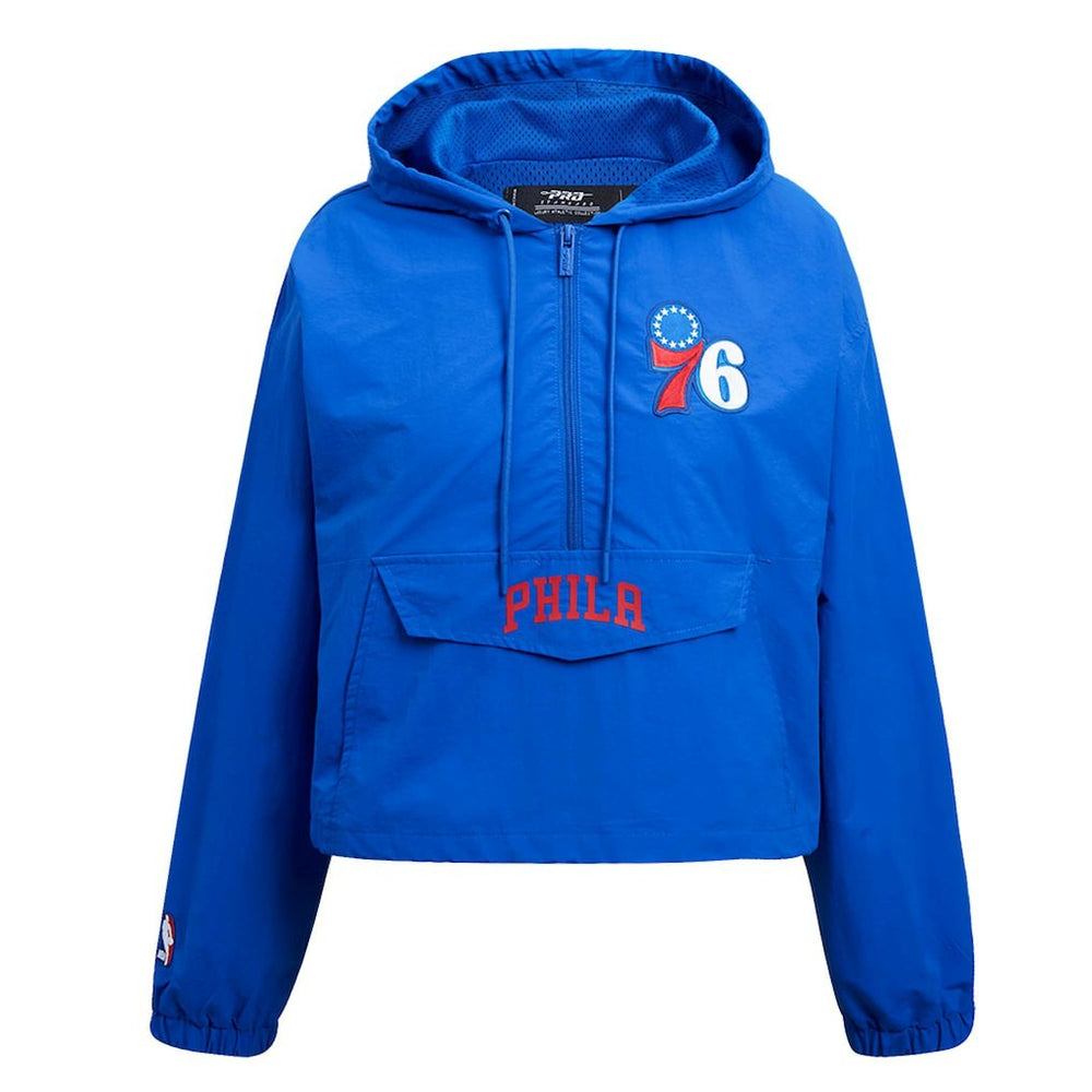 NBA Philadelphia 76ers Pro Standard Classic Wind Woven Cropped Half-Zip Jacket