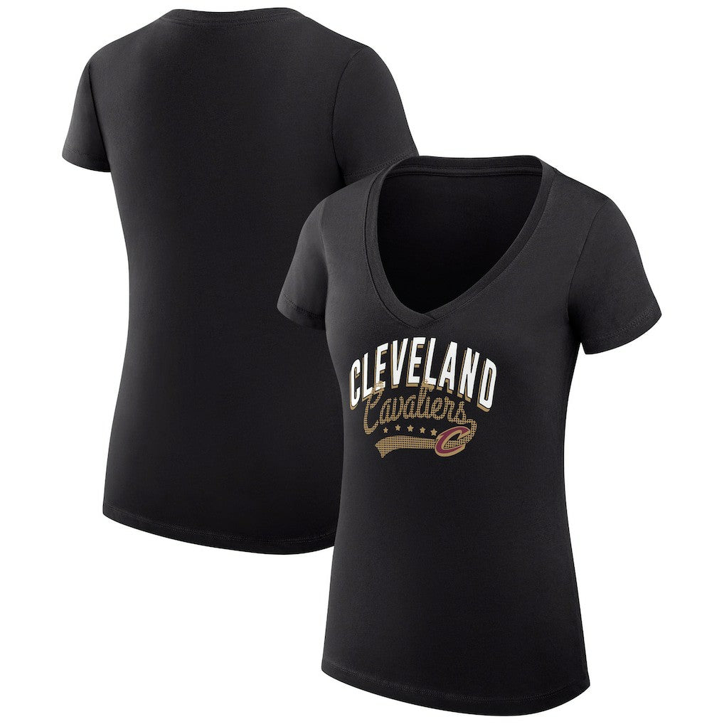 NBA Cleveland Cavaliers G-III 4Her by Carl Banks Women's Super-Slim Fit Lightweight Filigree Logo V-Neck T-Shirt sale