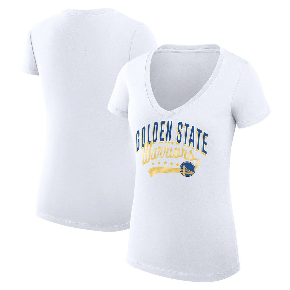 NBA Golden State Warriors G-III 4Her by Carl Banks Women's Super-Slim Fit Lightweight Filigree Logo V-Neck T-Shirt sale