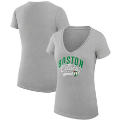 NBA Boston Celtics G-III 4Her by Carl Banks Women's Super-Slim Fit Lightweight Filigree Logo V-Neck T-Shirt