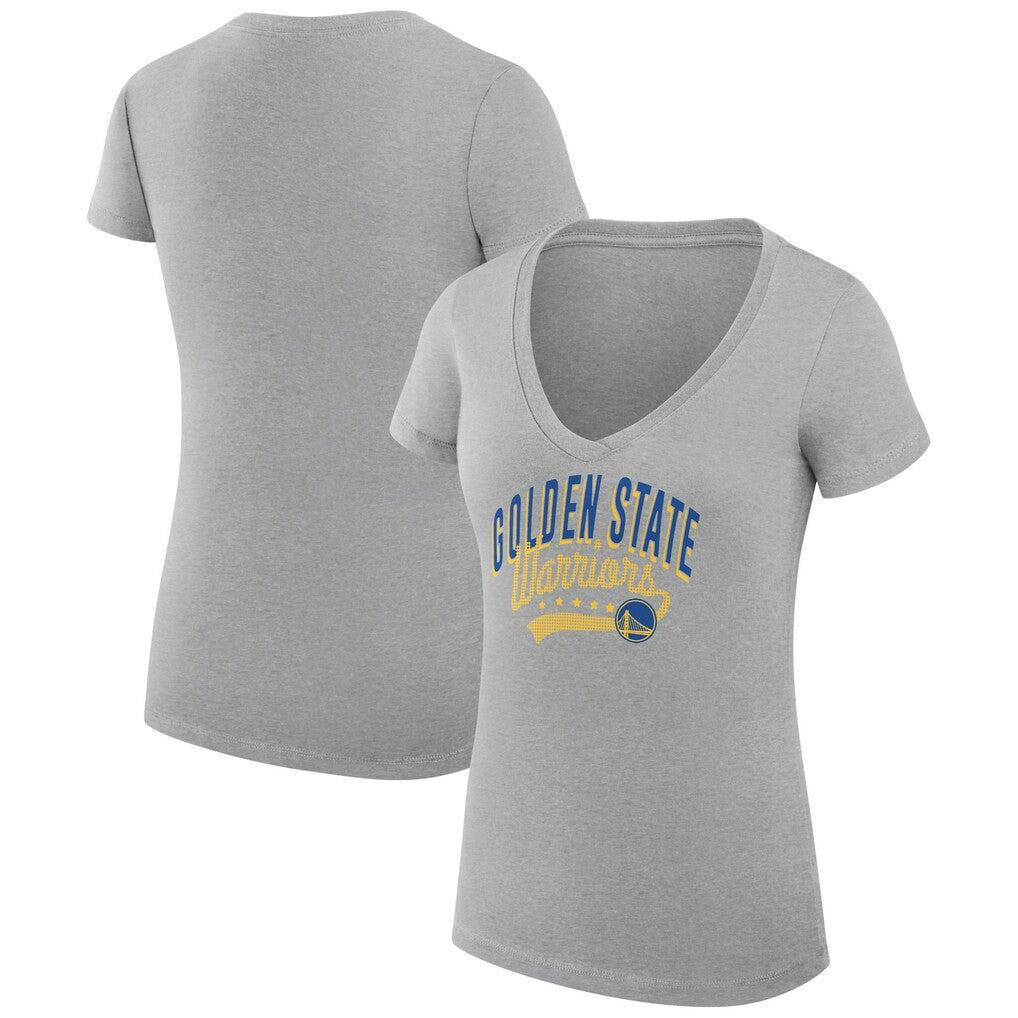 NBA Golden State Warriors G-III 4Her by Carl Banks Women's Super-Slim Fit Lightweight Filigree Logo V-Neck T-Shirt sale