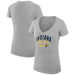 NBA Indiana Pacers G-III 4Her by Carl Banks Women's Super-Slim Fit Lightweight Filigree Logo V-Neck T-Shirt