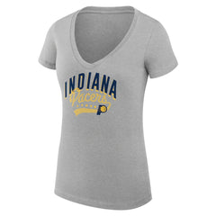 NBA Indiana Pacers G-III 4Her by Carl Banks Women's Super-Slim Fit Lightweight Filigree Logo V-Neck T-Shirt