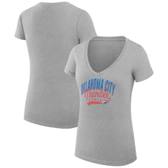 NBA Oklahoma City Thunder G-III 4Her by Carl Banks Women's Super-Slim Fit Lightweight Filigree Logo V-Neck T-Shirt