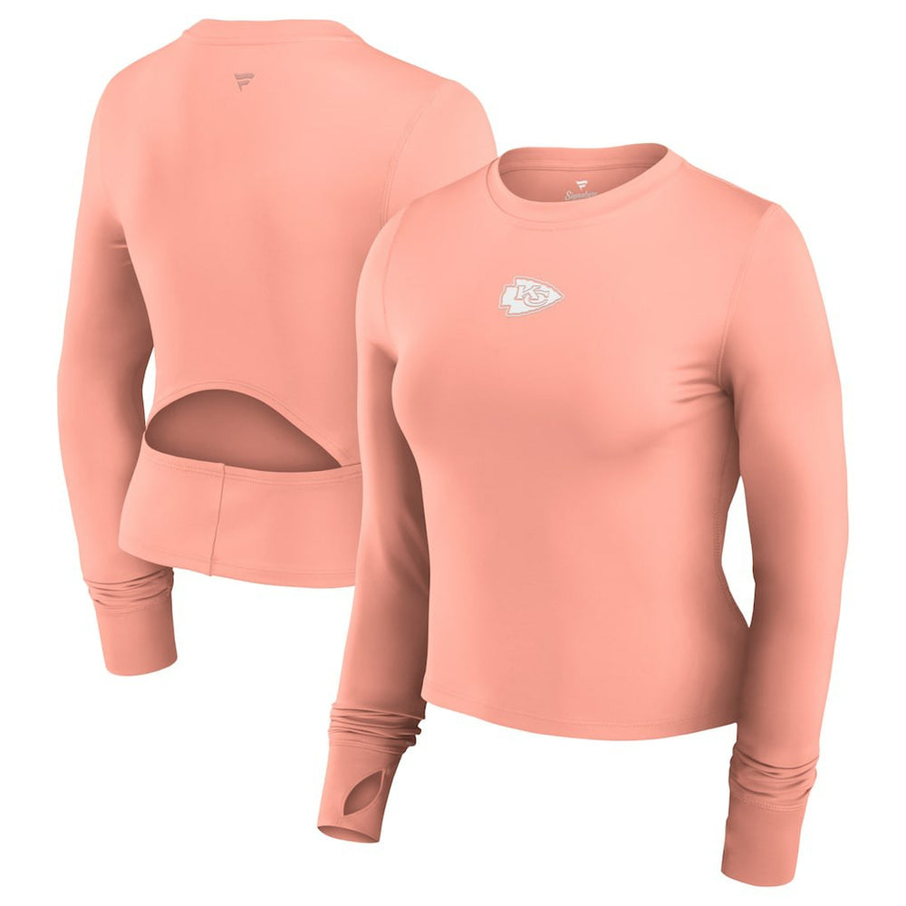 Women's Studio Fitted Long Sleeve Gym Top - Kansas City Chiefs