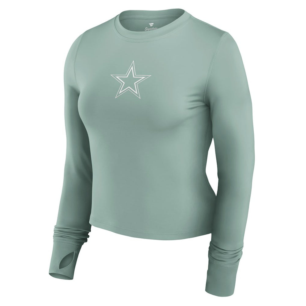 Women's Studio Fitted Long Sleeve Gym Top - Dallas Cowboys