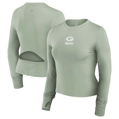 Women's Studio Fitted Long Sleeve Gym Top - Green Bay Packers