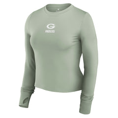 Women's Studio Fitted Long Sleeve Gym Top - Green Bay Packers