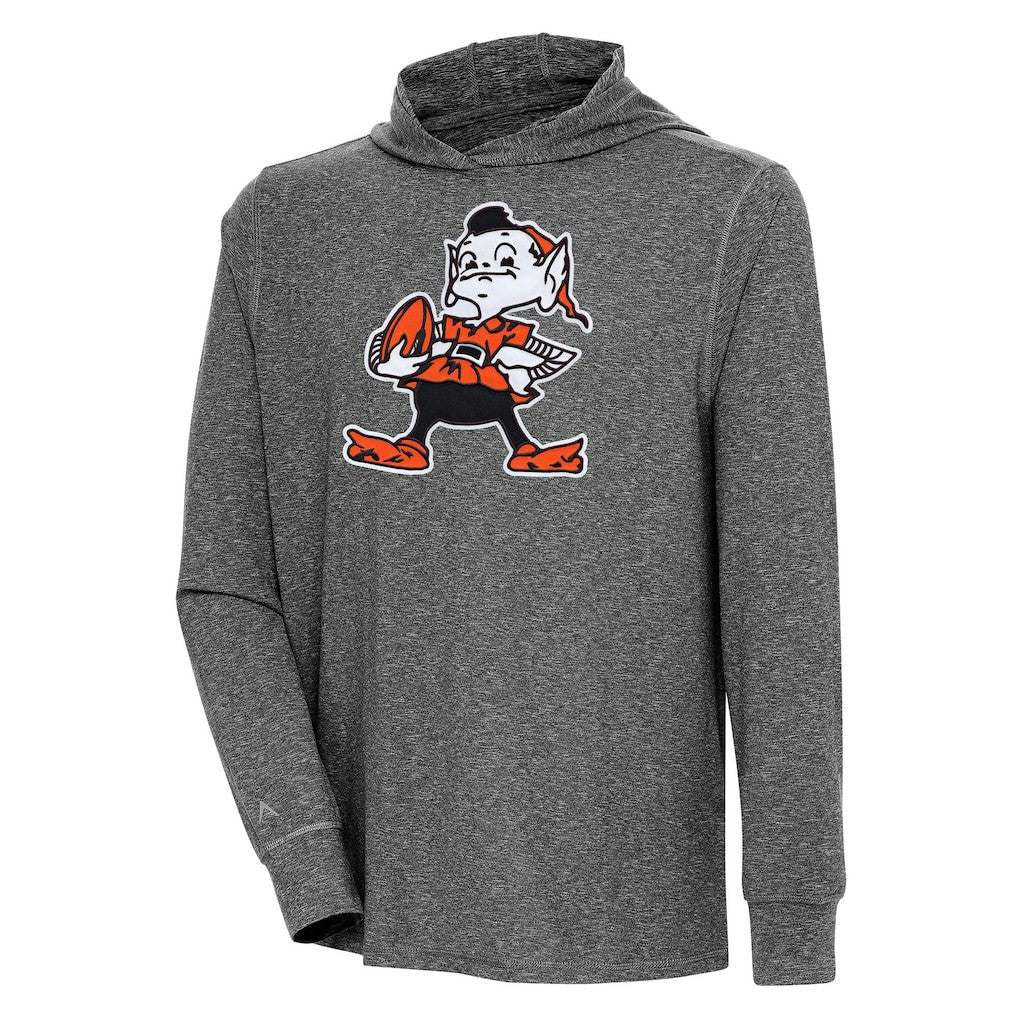 Antigua Saga Long Sleeve Hoodie T-Shirt - Cleveland Browns