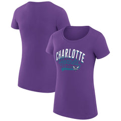 NBA Charlotte Hornets G-III 4Her by Carl Banks Women's Super-Slim Fit Lightweight Filigree Logo T-Shirt - Purple outlet