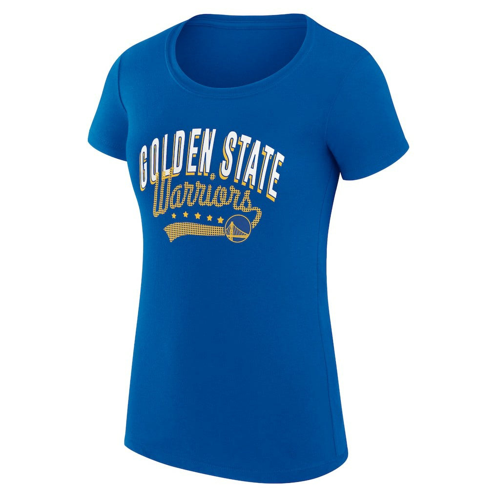 NBA Golden State Warriors G-III 4Her by Carl Banks Women's Super-Slim Fit Lightweight Filigree Logo T-Shirt - Royal for sale