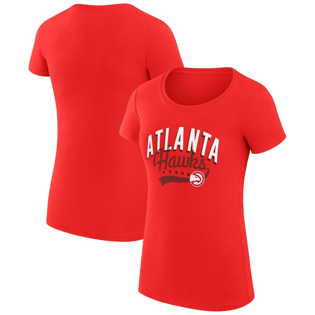NBA Atlanta Hawks G-III 4Her by Carl Banks Women's Super-Slim Fit Lightweight Filigree Logo T-Shirt - Red online