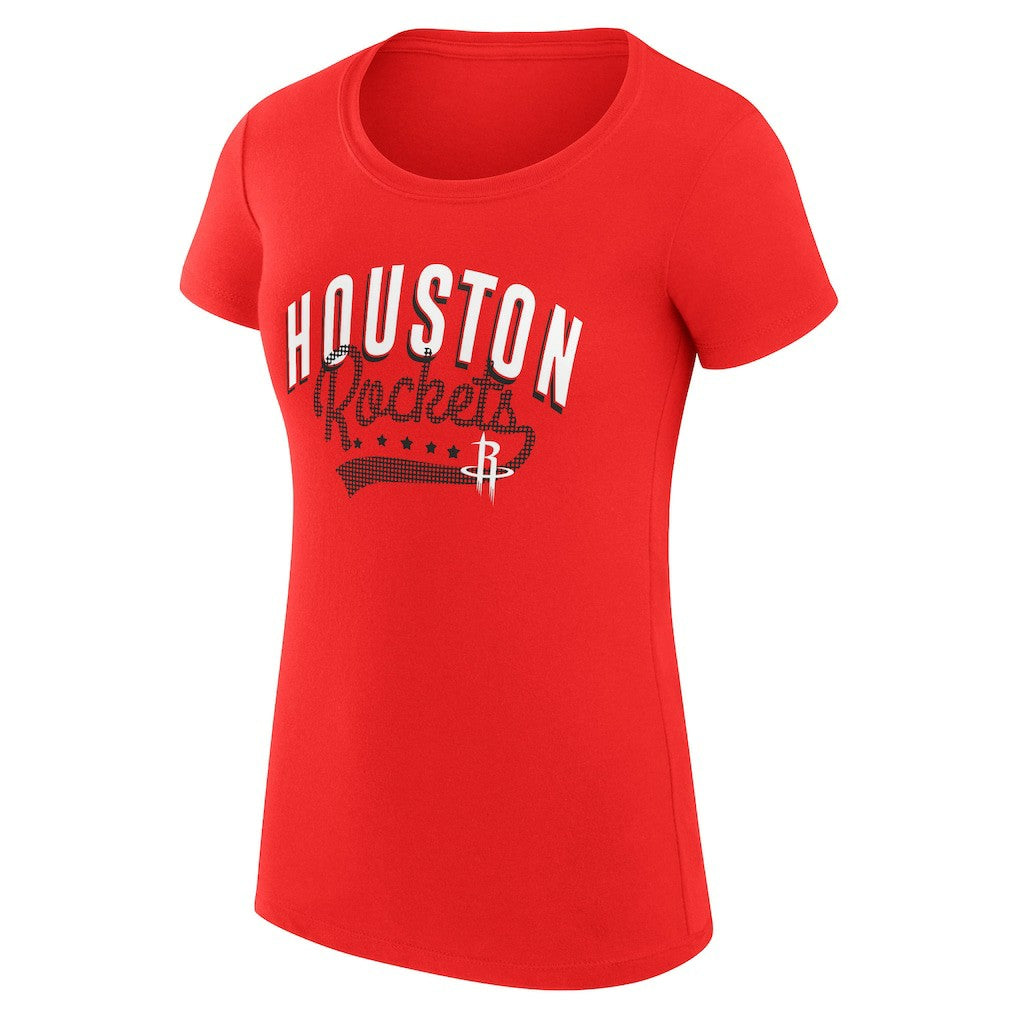 NBA Houston Rockets G-III 4Her by Carl Banks Women's Super-Slim Fit Lightweight Filigree Logo T-Shirt - Red cheap