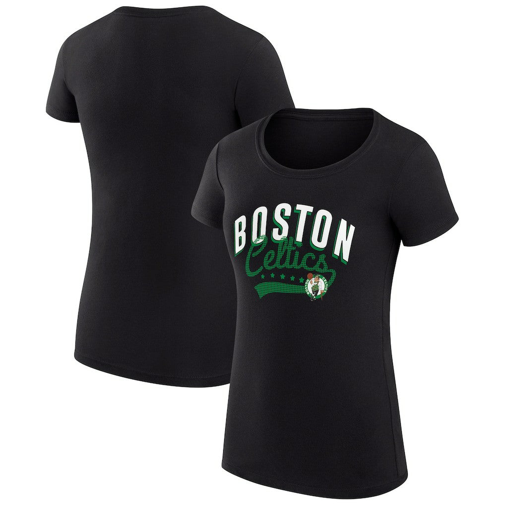 NBA Boston Celtics G-III 4Her by Carl Banks Women's Super-Slim Fit Lightweight Filigree Logo T-Shirt - Black shop