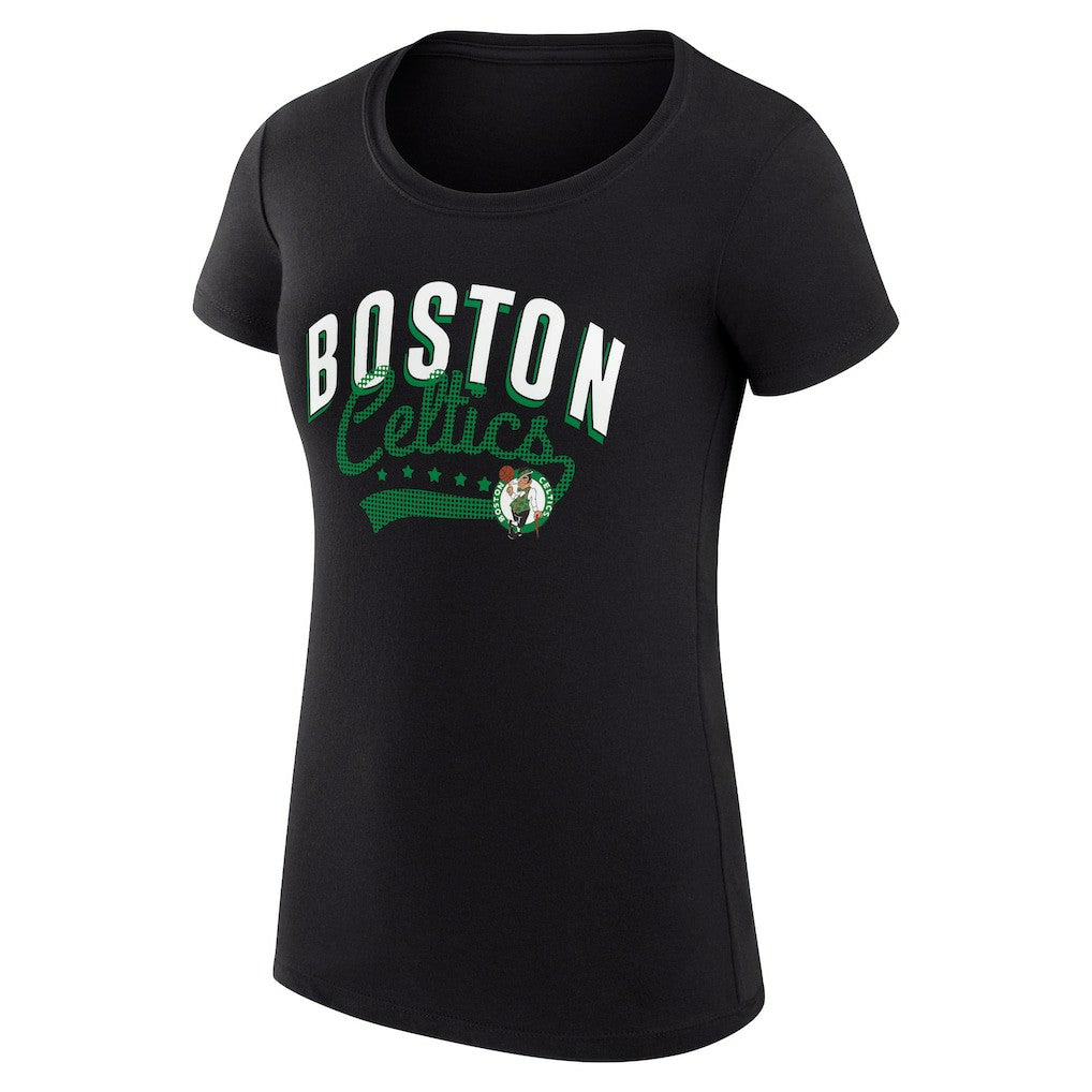 NBA Boston Celtics G-III 4Her by Carl Banks Women's Super-Slim Fit Lightweight Filigree Logo T-Shirt - Black shop