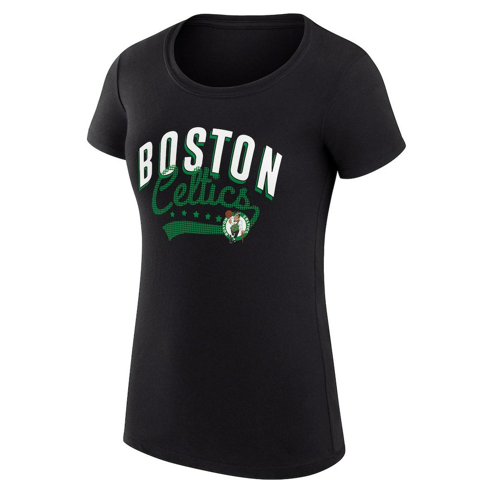 NBA Boston Celtics G-III 4Her by Carl Banks Women's Super-Slim Fit Lightweight Filigree Logo T-Shirt - Black shop
